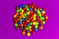Pile of Rainbow Colored Candy Coated Chocolate Buttons Royalty Free Stock Photo