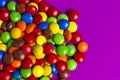 Pile of Rainbow Colored Candy Coated Chocolate Buttons Royalty Free Stock Photo