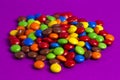 Pile of Rainbow Colored Candy Coated Chocolate Buttons Royalty Free Stock Photo
