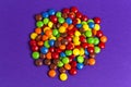 Pile of Rainbow Colored Candy Coated Chocolate Buttons Royalty Free Stock Photo