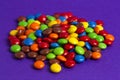 Pile of Rainbow Colored Candy Coated Chocolate Buttons Royalty Free Stock Photo