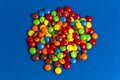 Pile of Rainbow Colored Candy Coated Chocolate Buttons Royalty Free Stock Photo
