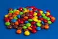 Pile of Rainbow Colored Candy Coated Chocolate Buttons Royalty Free Stock Photo