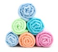 pile of rainbow colored towels Royalty Free Stock Photo