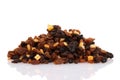 Pile of raisins currants and sultanas with mixed candied peel Royalty Free Stock Photo