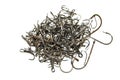 Pile of random fishing hooks Royalty Free Stock Photo