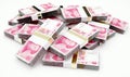 Scattered Banknote Stacks Royalty Free Stock Photo