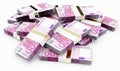 Scattered Banknote Stacks Royalty Free Stock Photo