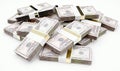 Scattered Banknote Stacks Royalty Free Stock Photo