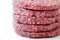 Raw burgers on a white background Royalty Free Stock Photo