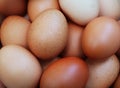 A Pile of Raw Fresh Brown Chicken Eggs Background Royalty Free Stock Photo