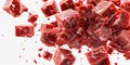 A pile of raw meat cubes on a white surface. Suitable for culinary or food-related projects Royalty Free Stock Photo
