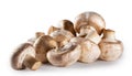 Pile of raw mushroom champignon isolated on white background Royalty Free Stock Photo