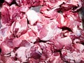 Pile of raw pork pieces in the market For self-catering Royalty Free Stock Photo