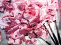 Pile of raw pork pieces in the market For self-catering Royalty Free Stock Photo