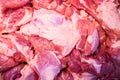 Pile of raw pork pieces in the market For self-catering. Royalty Free Stock Photo