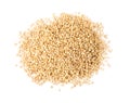 Pile of raw quinoa seeds on white background, top view. Vegetable planting Royalty Free Stock Photo