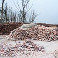 Pile of raw rock salt chunks Royalty Free Stock Photo