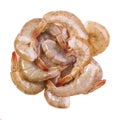 Pile of raw shrimps isolated Royalty Free Stock Photo