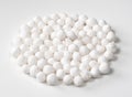 Pile of raw tapioca pearls closeup on white Royalty Free Stock Photo