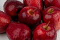 Pile of red apple with clear water drop on  shell surface texture pattern Royalty Free Stock Photo