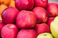 Pile of red apples on outdoor market Royalty Free Stock Photo