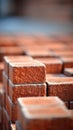 A pile of red bricks sitting on top of each other, AI Royalty Free Stock Photo