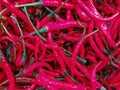 A pile of red chili pepper with vibrance color