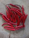 A pile of red chili peppers with a strong, spicy flavor that you can eat and burn over the fire. Royalty Free Stock Photo