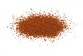 Pile of Red dirt soil on white. Heap of Red dry clay isolated on white background. Royalty Free Stock Photo