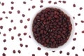 Pile of red kidney bean, canned beans isolated on white background, Top view. Royalty Free Stock Photo