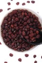 Pile of red kidney bean, canned beans isolated on white background, Top view. Royalty Free Stock Photo