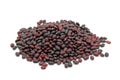 Pile Red kidney bean isolated on white background.. Also called Rajma or Mexican Bean. A large, kidney-shaped bean with