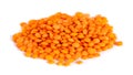 Pile red lentils isolated on white background Royalty Free Stock Photo