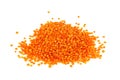 Pile of red lentils on white background Royalty Free Stock Photo