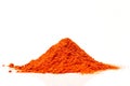 Pile of red paprika powder isolated on white background, top view Royalty Free Stock Photo