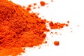 Pile of red paprika powder isolated on white background, top view Royalty Free Stock Photo