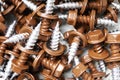 Pile of red roofing screws in a hardware store Royalty Free Stock Photo