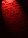 Pile of Red Tickets with Spotlight Royalty Free Stock Photo