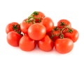 Pile of red tomato bunches over white background Royalty Free Stock Photo