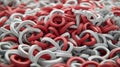 A pile of red and white rings. Royalty Free Stock Photo