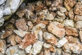 Pile of red and whte stones in a forest Polish jurrasic. Royalty Free Stock Photo