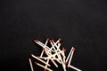 A pile of red wooden matches Royalty Free Stock Photo