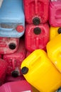 Pile of multicolored plastic canisters