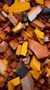 a pile of red yellow and orange bricks Royalty Free Stock Photo