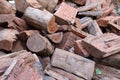 Pile of redgum firewood logs at outdoors Royalty Free Stock Photo