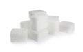 Pile of refined sugar cubes on white background Royalty Free Stock Photo