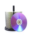 Pile of rewrittable dvd's Royalty Free Stock Photo