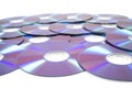 Pile of rewrittable dvd's Royalty Free Stock Photo