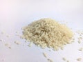 pile of rice isolated on a white background. Royalty Free Stock Photo